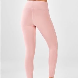 Fabletics High-Waisted Pink PowerHold 7/8 Legging